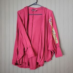 Harry Potter "Hogwarts" Graphic Cardigan Long Sleeve Open Front Red Women's L